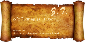 Zöldhegyi Tibor névjegykártya